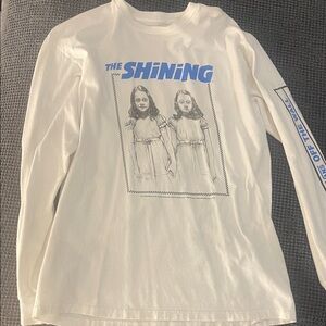 Mens Long-Sleeve Graphic Tee - The Shining Print in White/Blue, size M